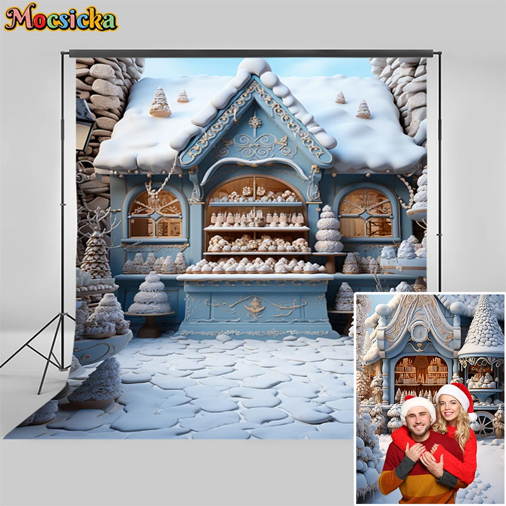 Moclicka mainan latar belakang foto Natal, toko dinding pohon Natal Taman fotografi latar belakang Studio foto