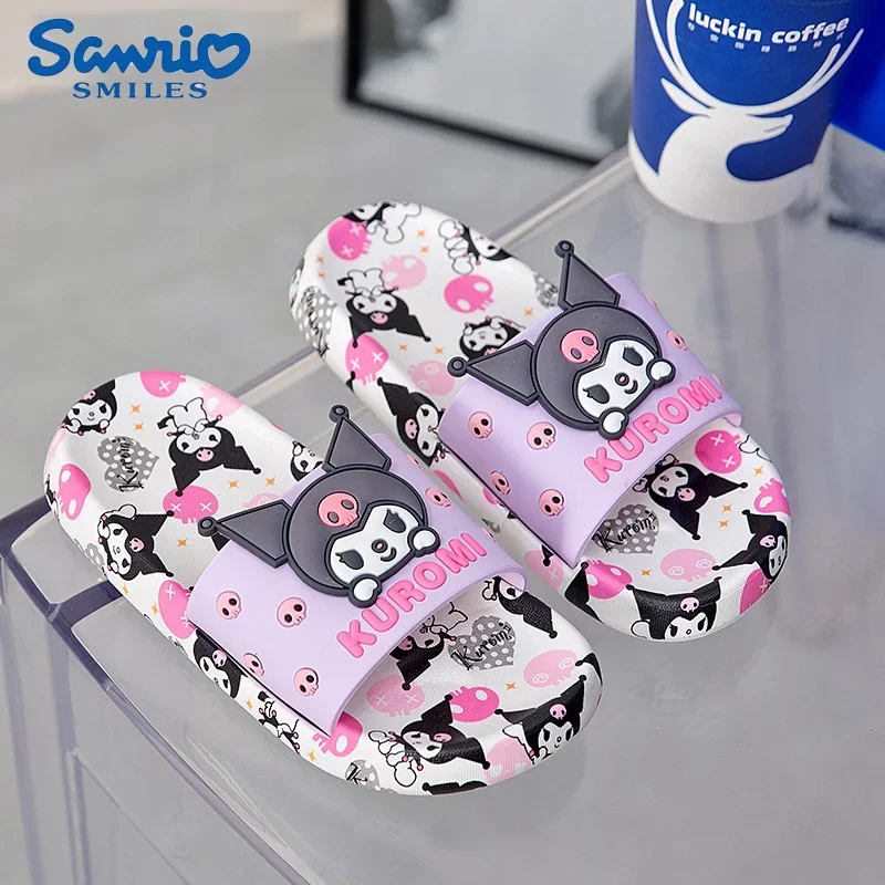 Sandos Kawaii Anime Cartoon bambini pantofole Kuromi Hello Kitty Cinnamoroll estate fondo morbido pantofole antiscivolo per interni regalo