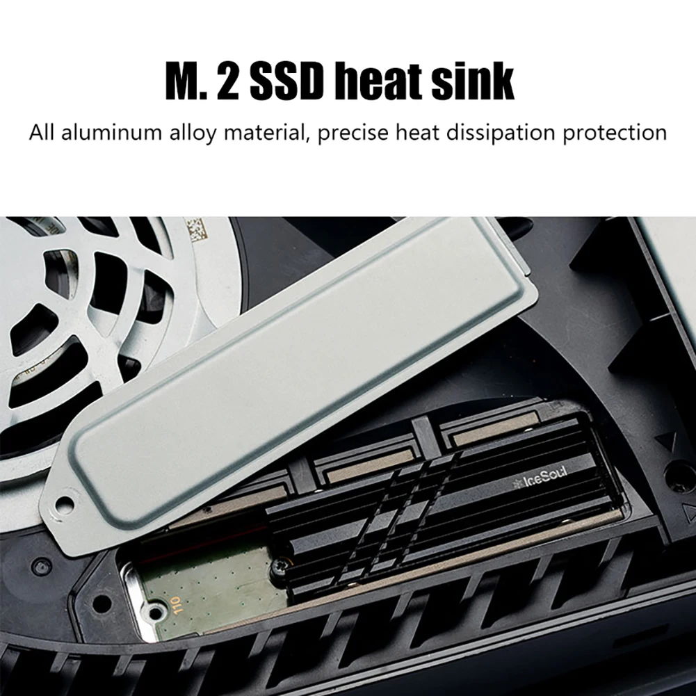 

Aluminum Alloy Cooling Heat Sink PC Accessories CNC Solid State Hard Disk Radiator Double-sided Thermal Pad Replacement for PS5