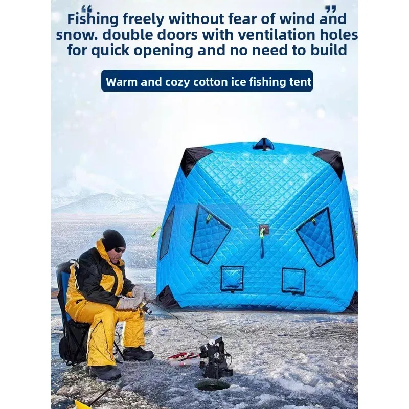 Outdoor ice sculpture tent winter fishing cold insulation warm windproof cold camping tent