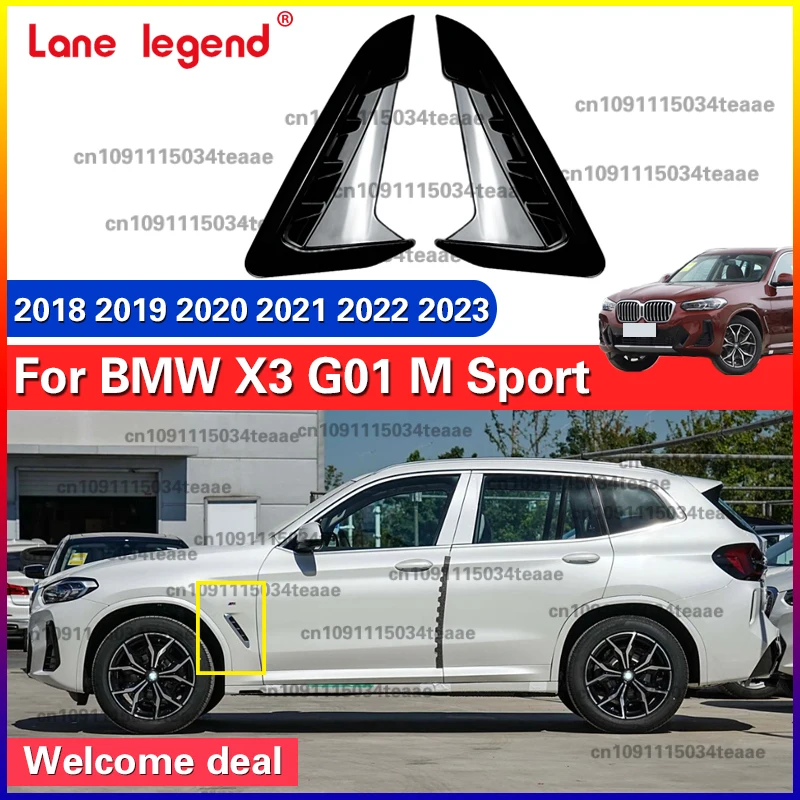 

2Pcs for BMW X3 G01 M Sport 2018-2023 Front Side Bumper Grilles Hood Vent Stickers Splitter Air Vent Cover Accessories