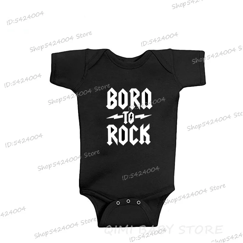 Born To Rock グラフィックス新生児半袖コットンボディスーツファッションベビーボーイズガールズ服ジャンプスーツ幼児服