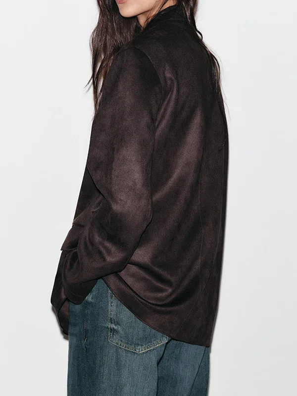 خريف 2025 بدلة نسائية طويلة متعددة الاستخدامات من الجلد الصناعي Jaet Quali 2025 Faion ملابس خارجية للسيدات