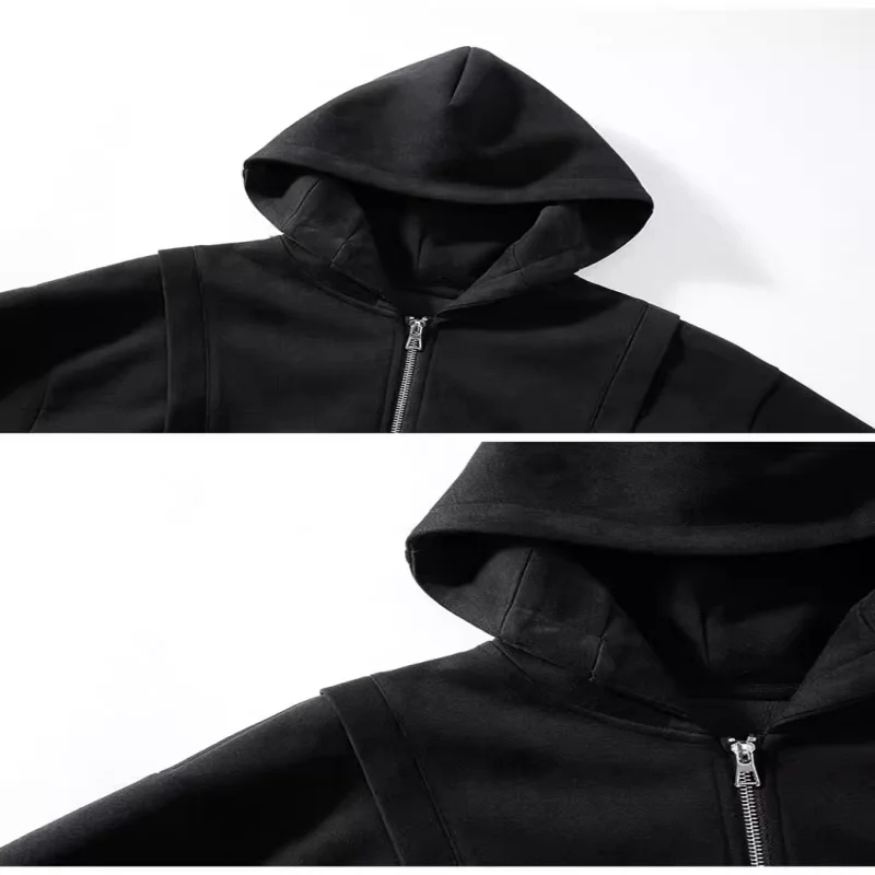 

Деконструктивный дизайн, кардиган с капюшоном, мужская весенне-осенне-зимняя повседневная куртка, молодежная куртка с длинными рукавами, мужской топ