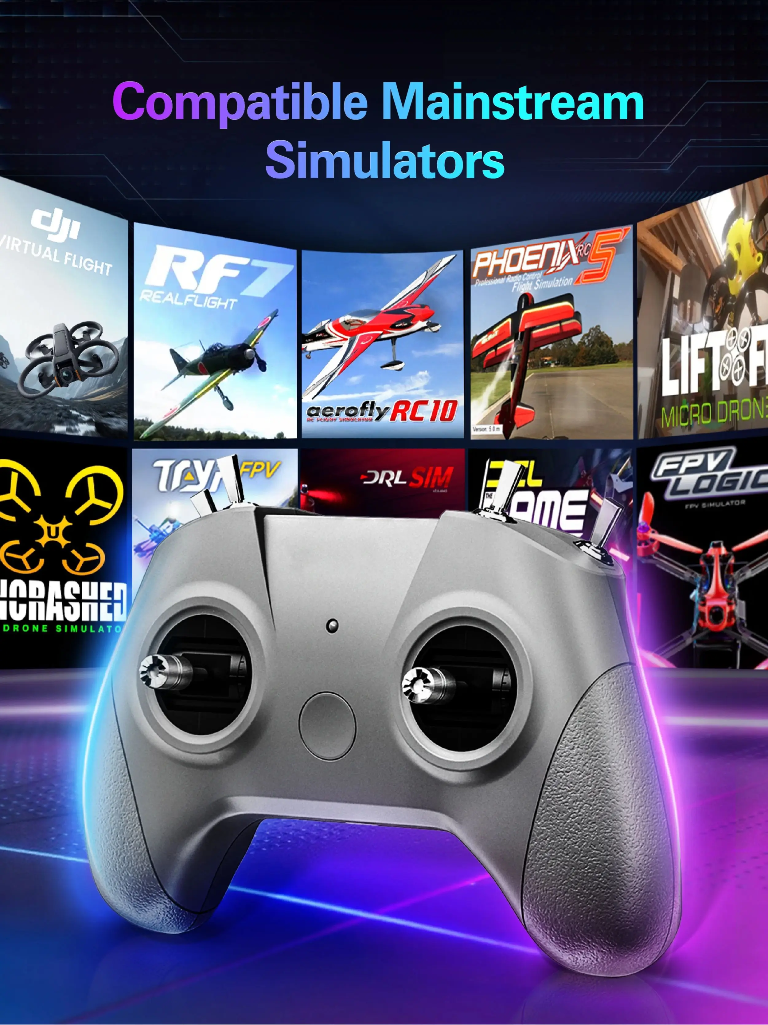 

S8 Pro Simulator Controller 8CH for DJI/ Liftoff/ Velocidrone Virtual Flight FPV Drone Training System