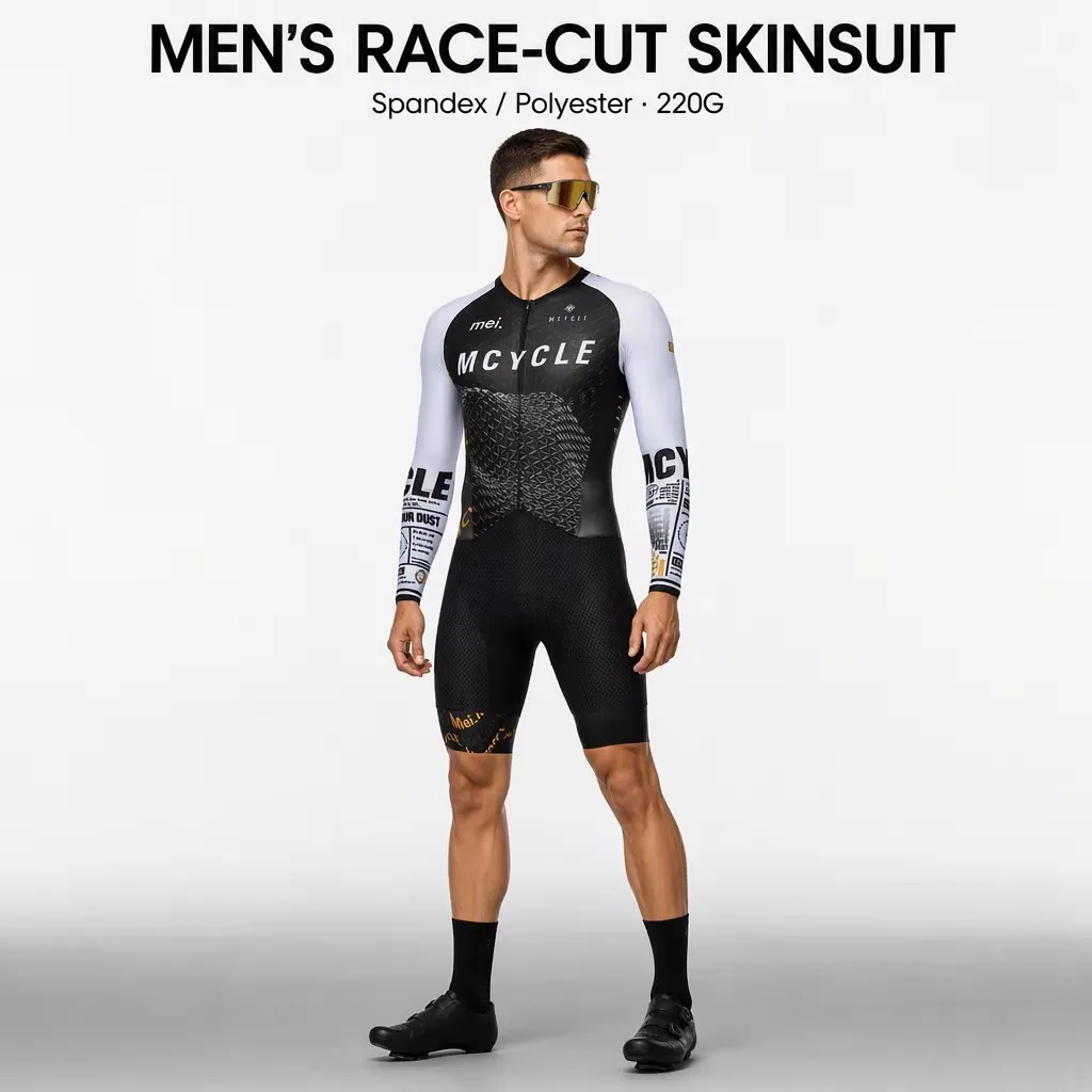 Mcycle New Style Pro Team Cycling Tri Suit Dynamic Bike Set Bicycle Speed Skin suit Jumpsuit Racing Men's Cycling Triathlon Suit