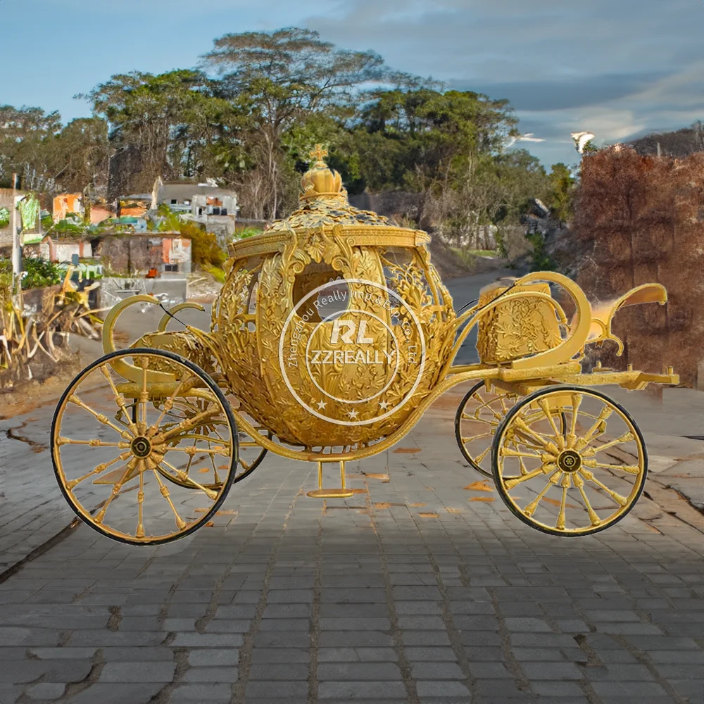 Carro real eléctrico para boda, carro de caballo dibujado, Cenicienta, calabaza, 2024