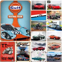 Car Motorcycle Racing Metal Tin Signs Mustang Poster Plate Wall Decor for Bars Game Room Man Cave Cafe Club Retro Posters Plaque
