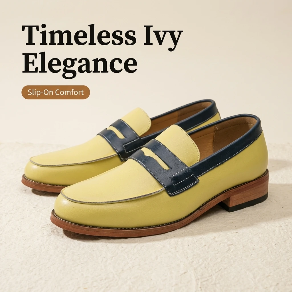 Designer New Men's Pointed Mixed Color Slip on Dress Business Casual Shoes Male Penny Loafter Wedding Dress Homecoming Footwear