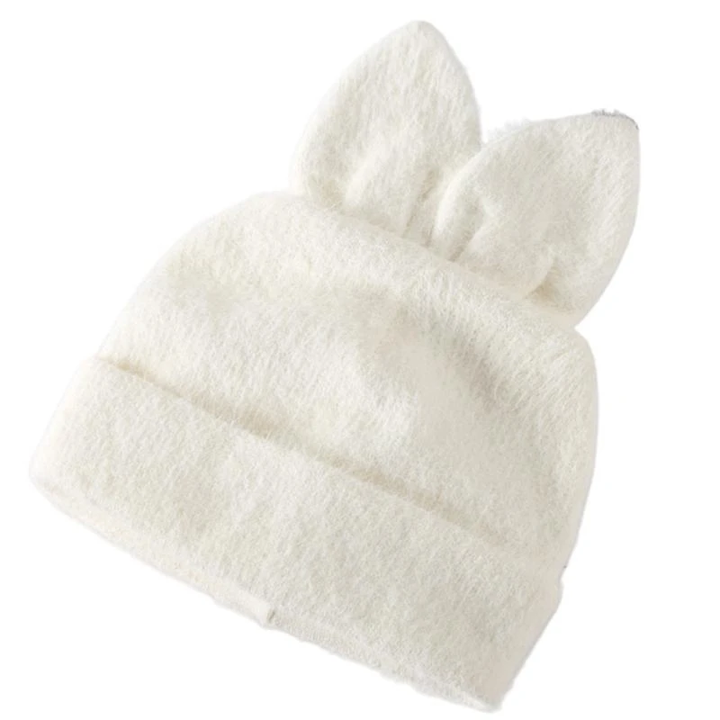 

Warm Wool Hat Women Winter Slouchy Curled Knitted Hat