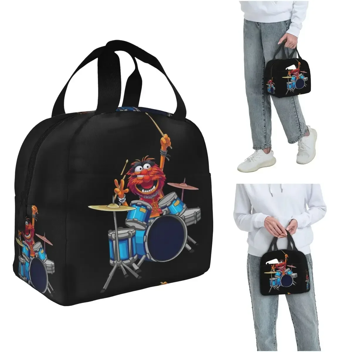 Animal Drummer The Muppets Show Insulated Lunch Bag for Women Kids Portable Food Boxes Thermal Lunch Box Tote