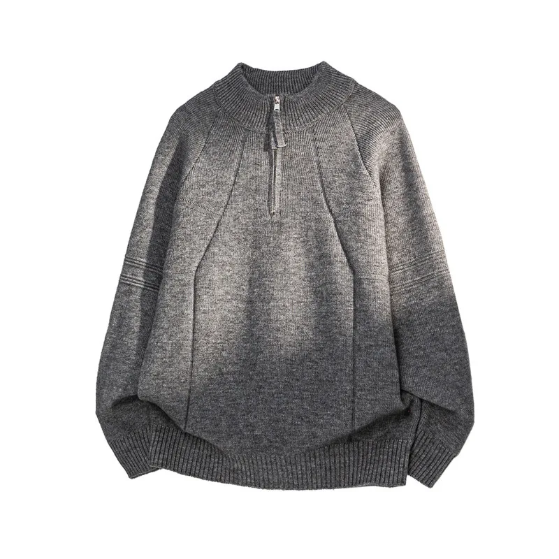 Winter Stand Up Collar Sweater Men Warm Casual Knitted Pullover Men Korean Loose Long Sleeved Sweater Mens Jumper Clothes