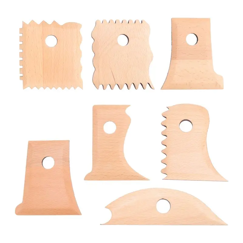 AEE6-7 Pieces Pottery Tools Pottery Foot Shaper Tools Pottery Trimming Tools Pottery Profile Rib Bundle Foot Shaper