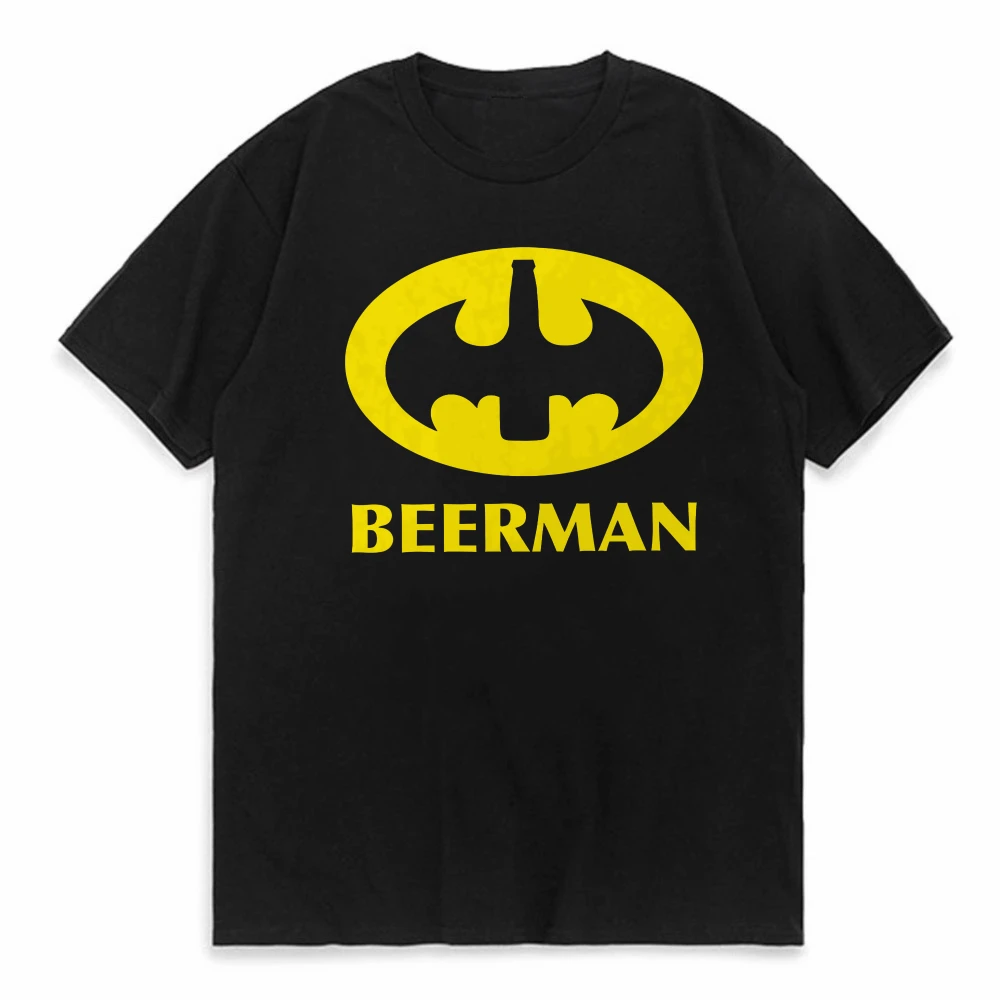 

Men's Beer Man Printed T-Shirt Cotton unisex Classic Funny Graphic Tees for Men Women Summer Tops
