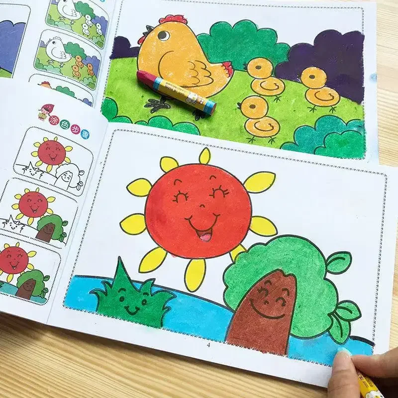 6 Books/set Small Hand Coloring Book For 2-6-Year-Old Children Color Books For Kids Drawing Books Learn To Draw Painting