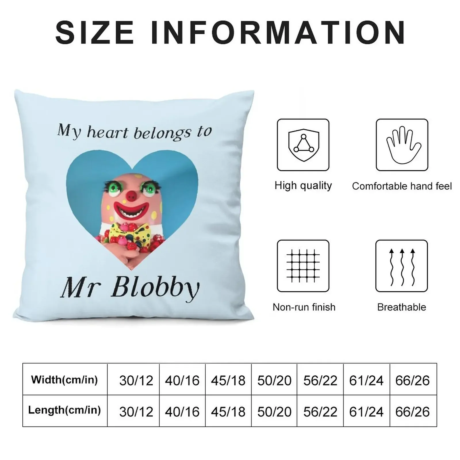 My heart belongs to Mr Blobby Throw Pillow Christmas Pillow Pillowcase Decorative Cover For Living Room pillow