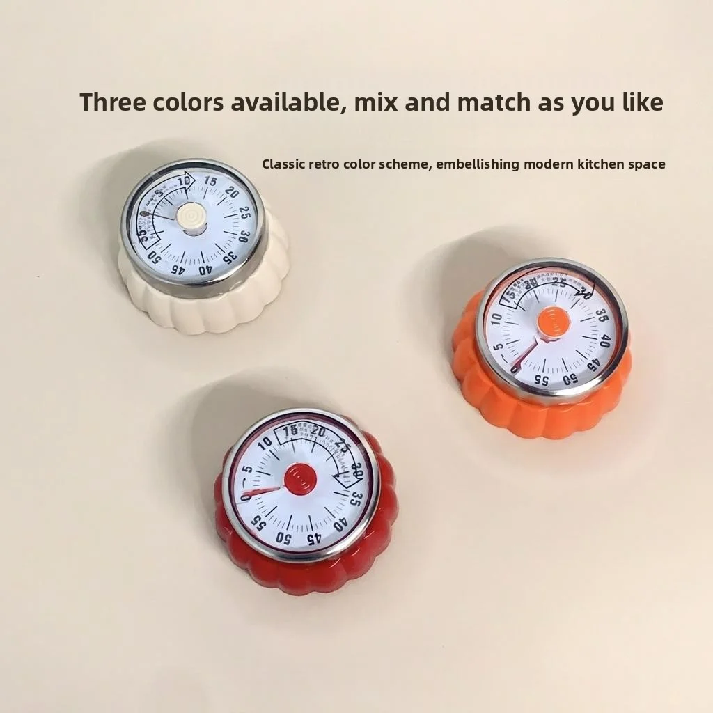 Pumpkin mechanical timer, magnetic refrigerator magnet, household timer, kitchen alarm clock, management gadget