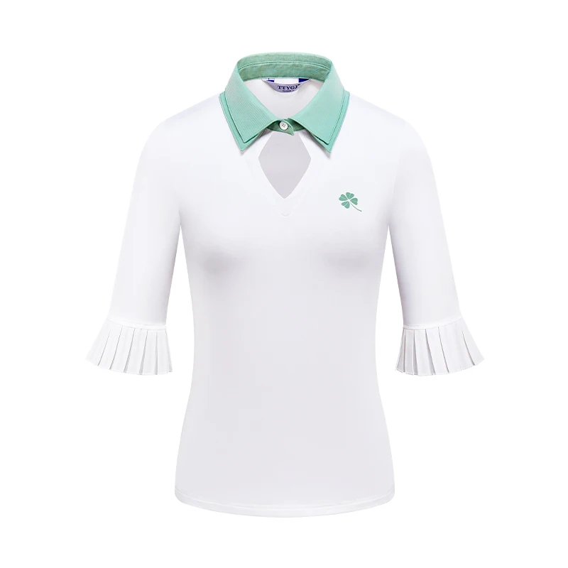 TTYGJ Summer New Golf Polo Shirt Casual Clothing Women\'s Sportswear Breathable Mid Sleeve Collar T-shirt Quick Drying Top
