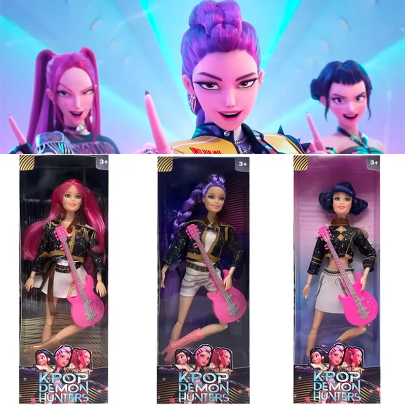 

Лидер продаж, аниме K-Pop, охотники на демонов, куклы Rumi Mira Zoey, игрушка с розовой гитарой, красочная подсветка и тематическая песня, рождественский подарок
