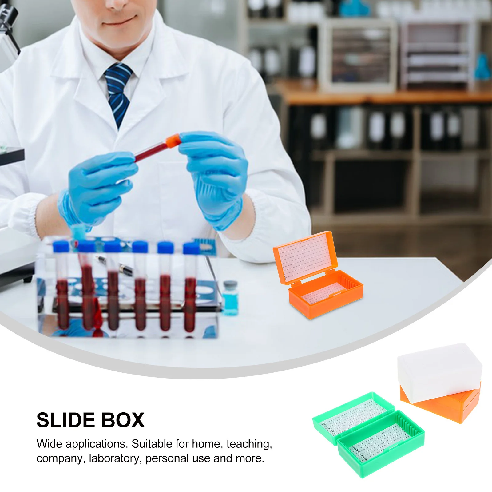 

3Pcs Microscope Slide Storage Box Stackable Slide Container Easy Clean Design for Scientific Research and Education Use
