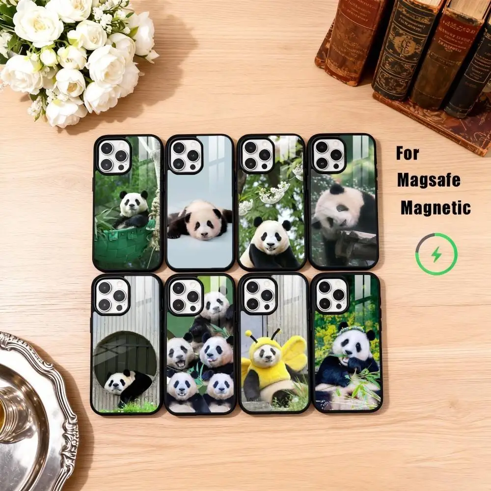 

F-Fubao P-Panda Phone Case For iPhone17,16,15,14,13,12,11 Plus,Pro Max Magnetic For Magsafe Wireless Charging