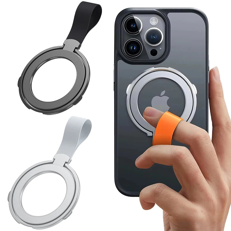 携帯電話リングホルダー スタンド 指グリップ 回転式キックスタンド アルミ合金 Apple Magsafe iPhone 16 15 14 13シリーズ対応