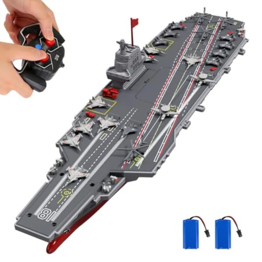 

RC Boats for 8-12, 16-inch Warship Battleship Aircraft Carrier with 2 Rechargeable Batteries, 15mph High Speed Remote Control M