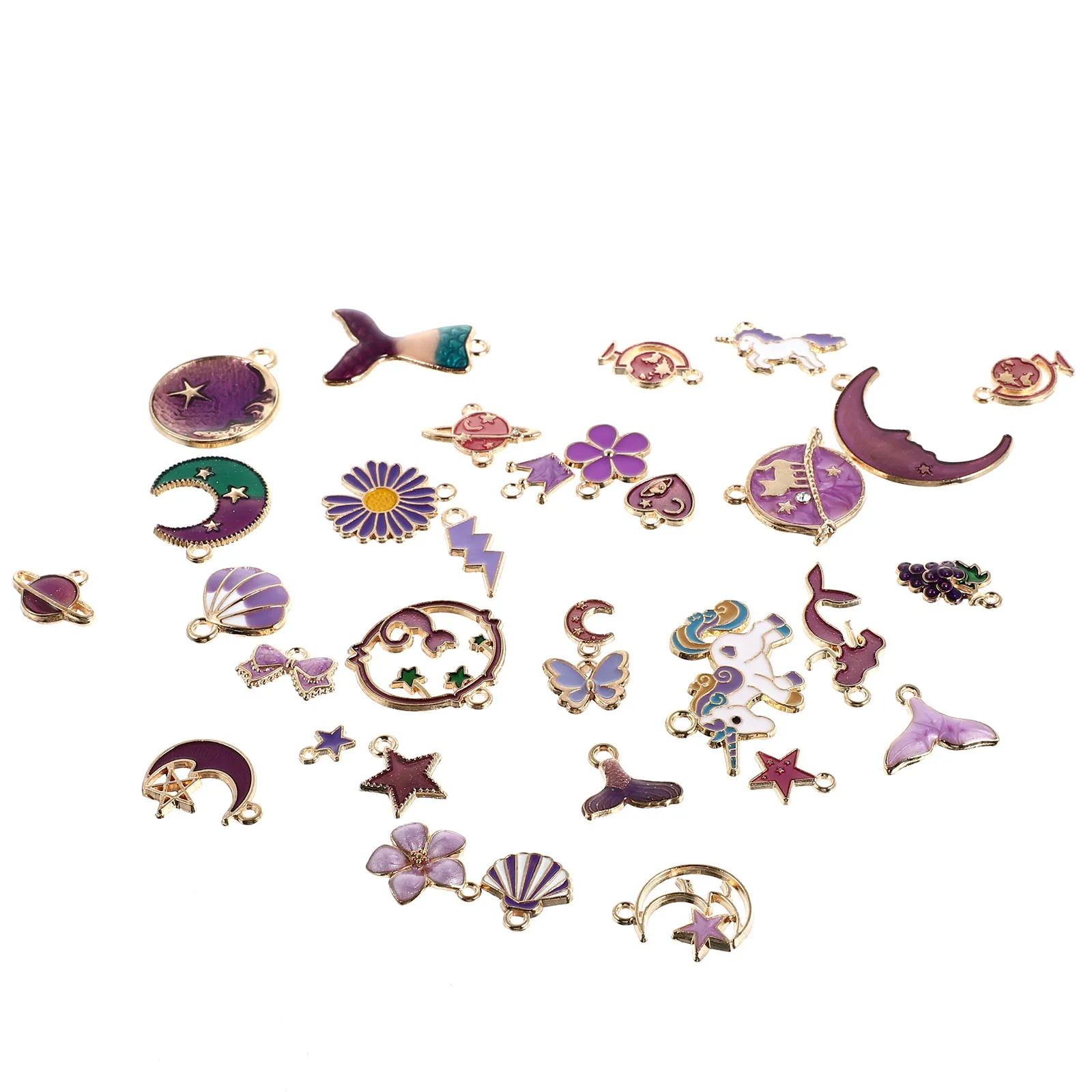 

31 Pcs Chain Pendant Earring Jewelry Accessories Alloy DIY Supplies Necklace Bracelet Earring Pendant Making Crafts Gifts