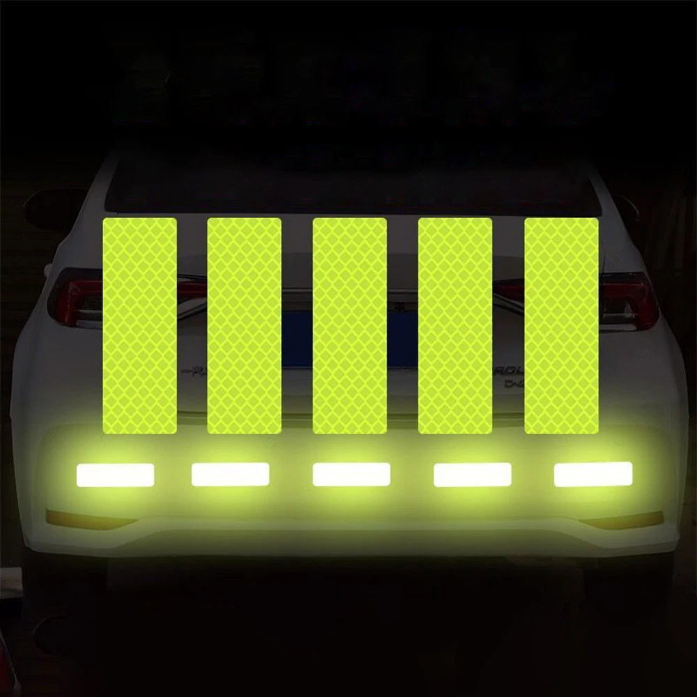 

4PCS Reflective Strips Night Safety Warning Motorcycle Stickers Motorbike Helemet Box Fuel Tank Side Panels Decals Decoration