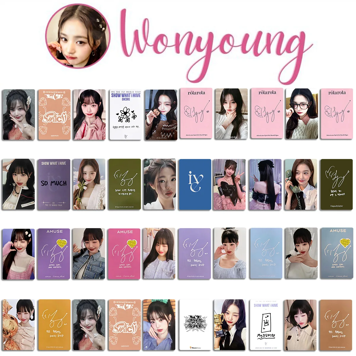 Summary Link 5PCS/Set KPOP WonYoung PhotoCards Lucky Draw Cards Advertising Endorsement Card WonYoung Fans Collection Gifts