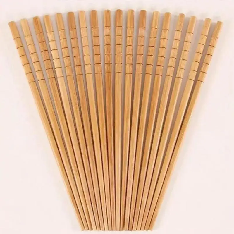 10 Pairs Chinese Bamboo Chopsticks Unpainted Wax Free Mold Proof Anti Slip Kitchen Utensils Bamboo Chopsticks Set