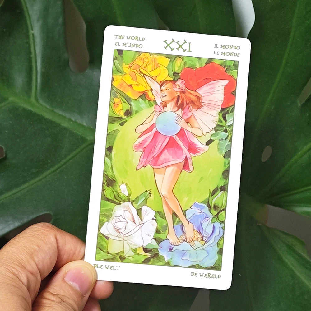 78 Pcs Delicate, Lovely Tarot Cards Printed on 350GSM Double-embossed Cardstock 12*7cm The Spirit of Flowers Tarot Deck