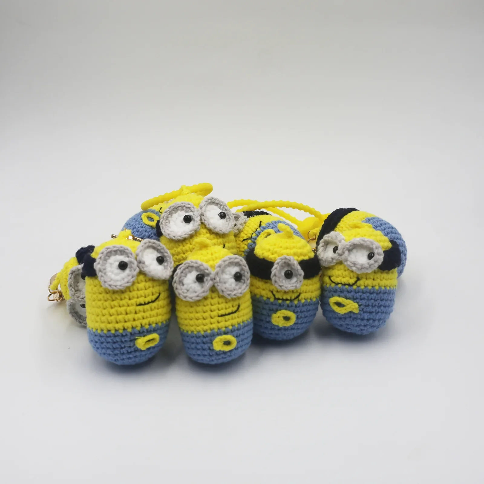 New Minions Kevin Bob Anime Keychain Cartoon Toys Model Pendant Keyring Car Backpack Key Holder Accessories Kids Birthday Gifts