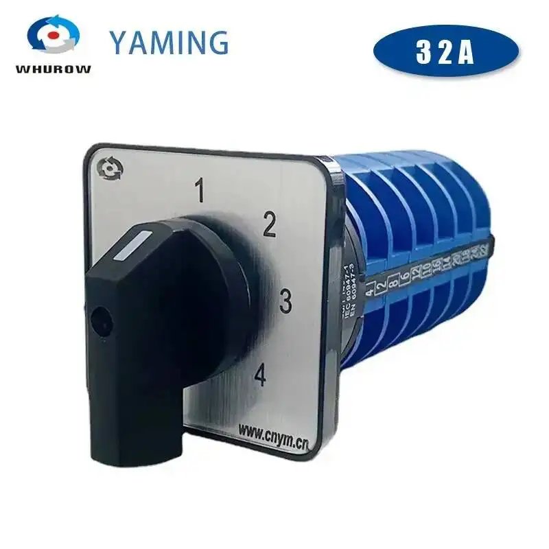 LW26-32/6 LW28-20 Four Positions 6 Poles 20A 32A 690V Silver Contact Universal Changeover Switching Rotary Motor Cam Switch