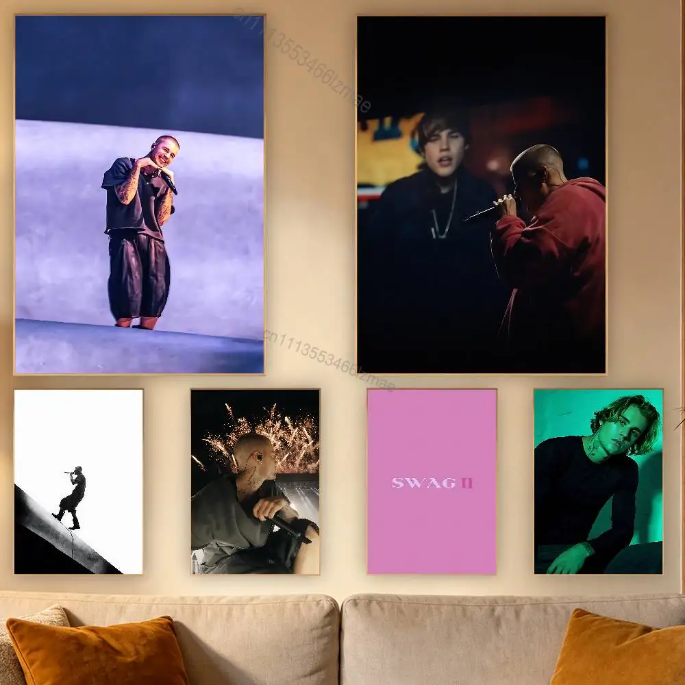 

J-Justin Swag II B-Bieber Poster Retro Paper Sticker DIY Room Bar Cafe Aesthetic Art Wall Painting