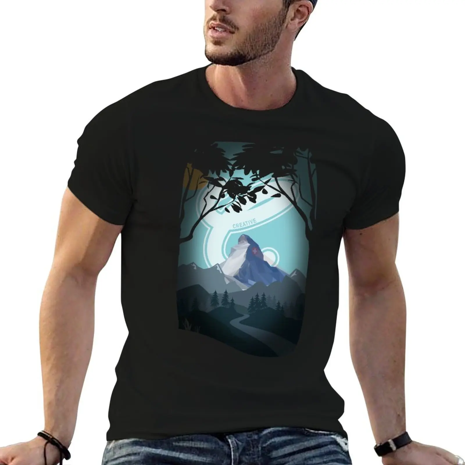 

shirts man T-Shirt brand t t shirts luxury graphic Creative Matterhorn quality man high