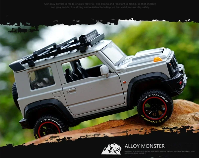 1:18 SUZUKI Jimny Alloy Car Model Diecasts Metal Toy Off-Road Vehicles Car Model Simulation Sound Light Kids Toy Gift