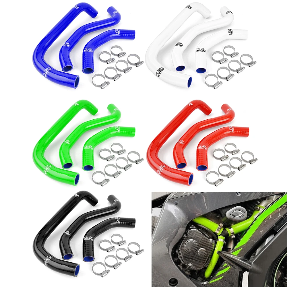 For Kawasaki ZX-10R ZX-10RR 2021-2025 Motorcycle Silicone Radiator Coolant Hose kit Water-cooled Pipes Tube