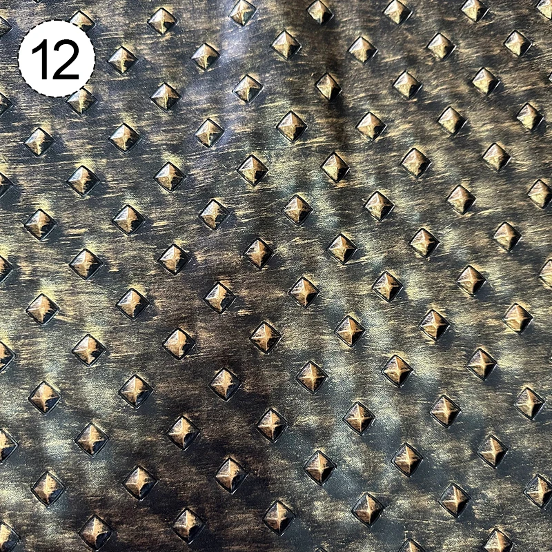 

Retro Metallic Embossed Diamond Leather Fabric Hard Leather For Diy Clothes Armor Stage Costume Sliding Door Soft Bag Upholstery