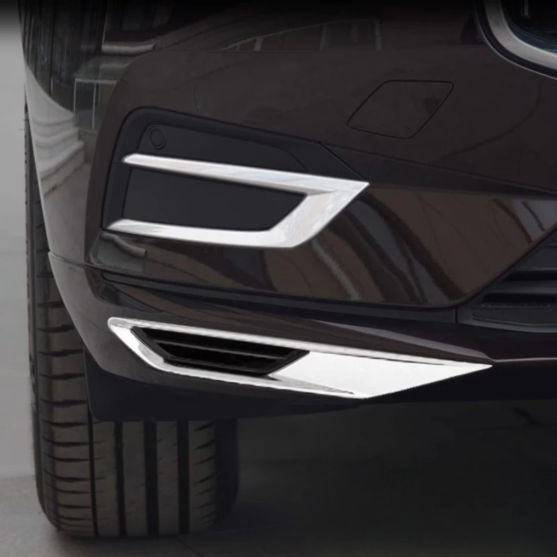 

For Volvo XC60 2018 - 2022 Car Chrome Decoration Exterior Front Rear Fog Lights Lamps Eyelid Eyebrow Cover Trim Styling