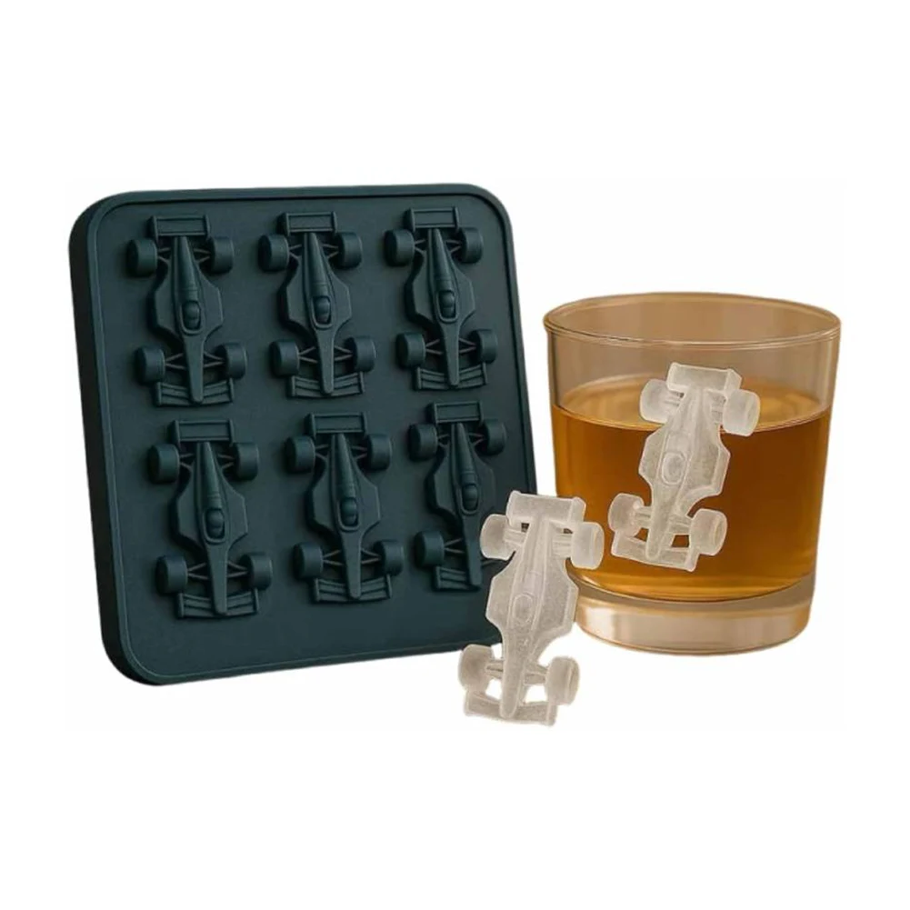 3D Formula Racing Car Silicone Molds with 6-Cavity Silicone Fondant Cake Mold Tray for Kids Chocolate Cake Dessert Candy Pastry view 5