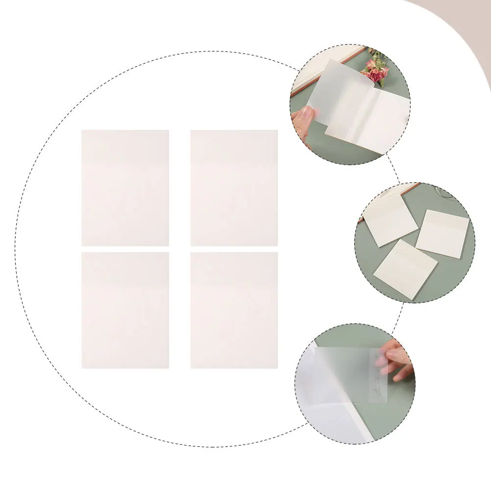

200 Sheets Self-Adhesive Paper Diy Pocket Notepaper Book Transparent Office Accessories For Students Decorative