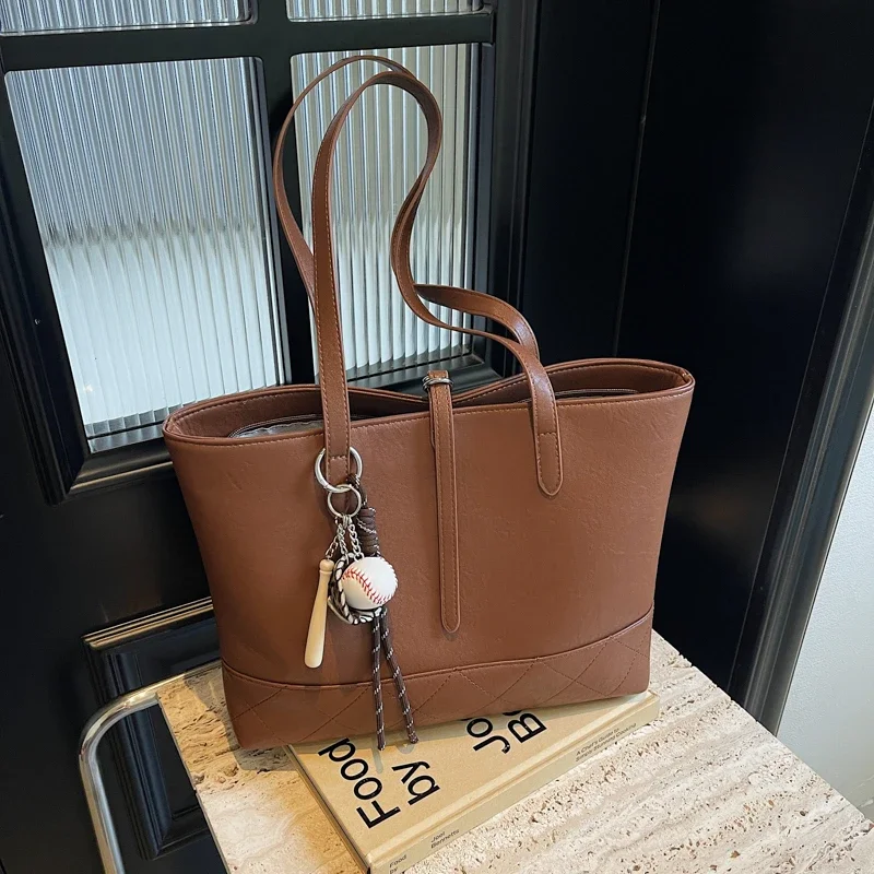 Retro Commuting Bag for Women Large Capacity 2024 New Autumn and Winter Casual Versatile Shoulder Bag Simple Tote Bag Пакет