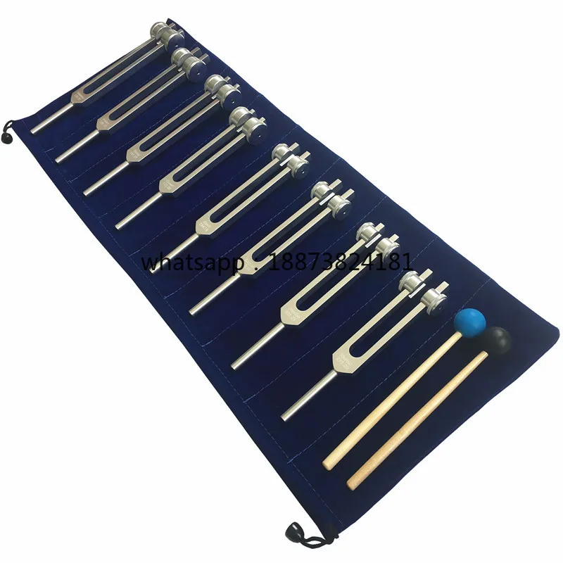 Medical Stainless Steel Diagnosis Chakra Tuning Forks Set of 8PCS fast shipping