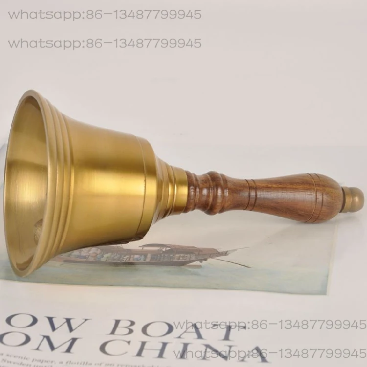 

Indian Imported European Style Retro Brass Handcrank Bell Holiday Bell Class Event Bell Sound Crisp and Loud Ornament