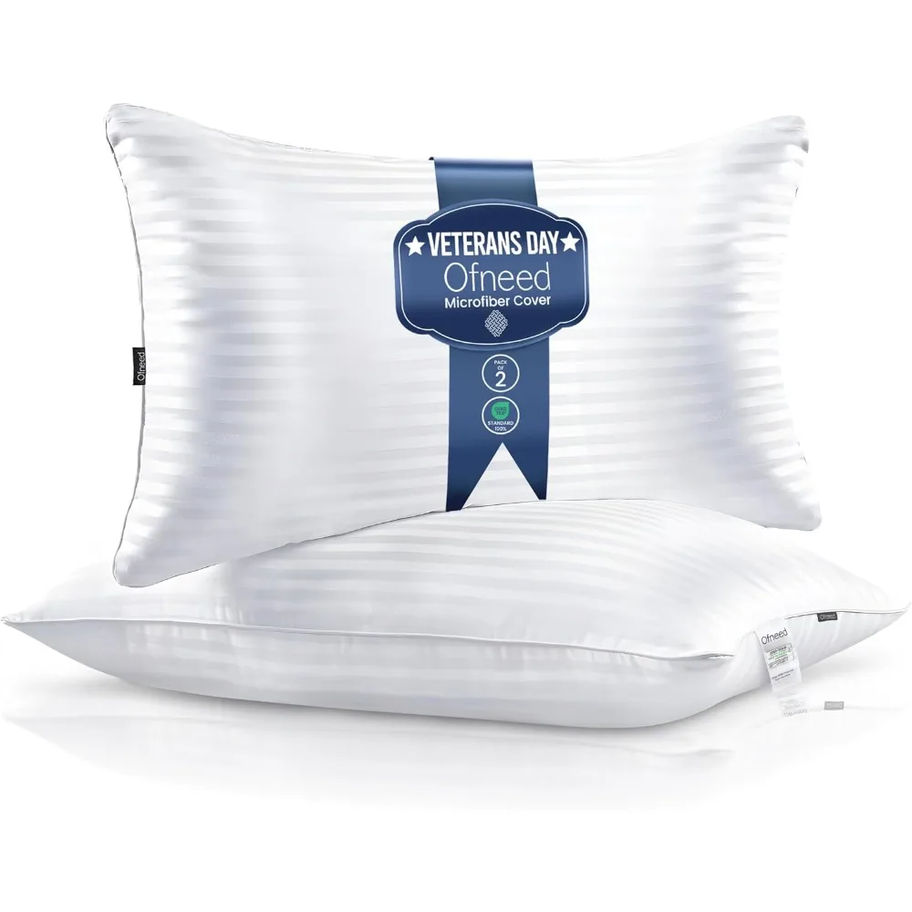 

King Size Pillows Set of 2 Down Alternative – Soft & Fluffy King Pillow with Soft & Brushed Cover, Hotel Quality Pillows