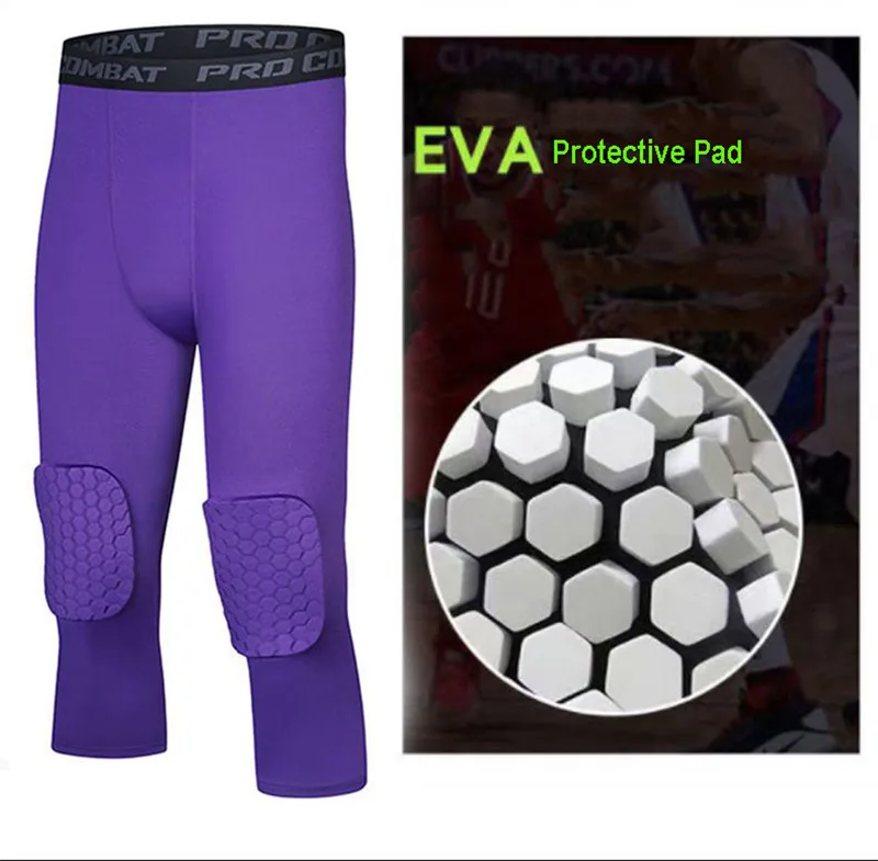 Men Kid Boy Girl GYM Capri Running Tight Pants Basketball Football Soccer Exercise Sport 3/4 Cropped Kneelet Leggings Shorts 18