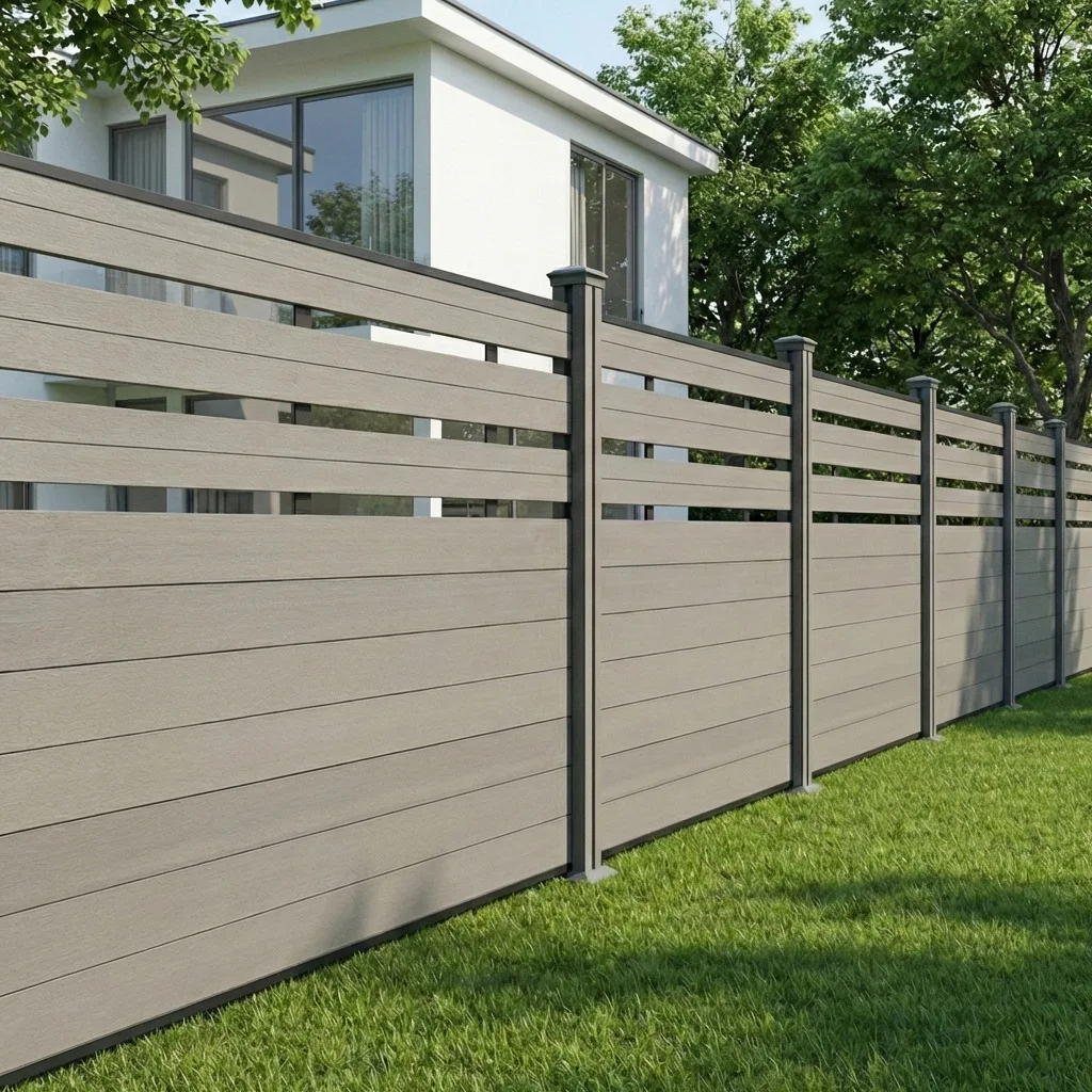 Customized size hollow semi-enclosed WPC fence courtyard garden plastic wood fence board guardrail WPC panel