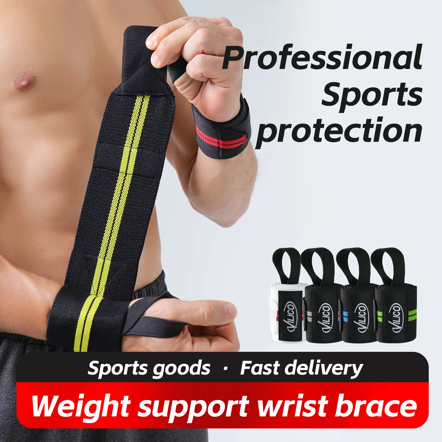 Fitness Wristband Wrapped Design With Adjustable Elasticity to Support and Stabilize The Wrist, Avoiding Wrist Injuries