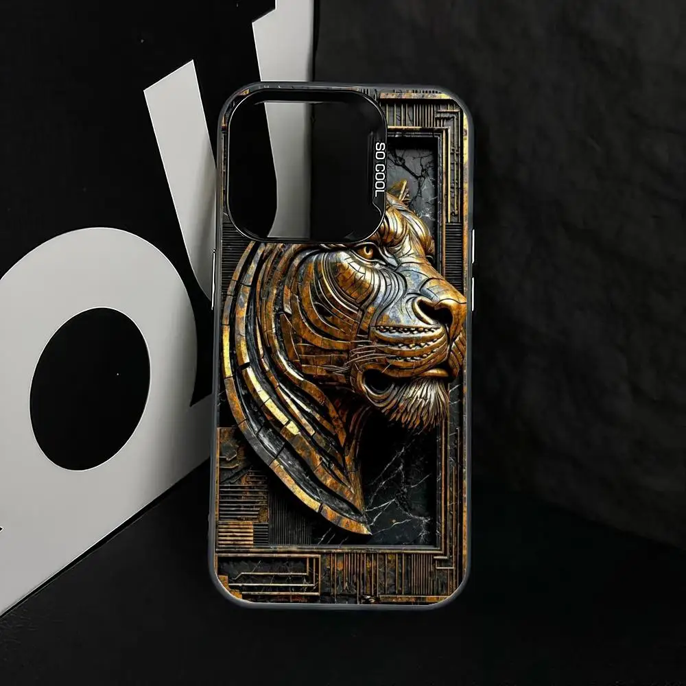 

Tiger head design case for iPhone17 16 15 14 13 12 11 Pro/ Max/Plus shock-proof rear cover anti-fingerprint